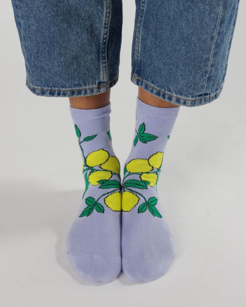 Baggu Crew Socks Lemon Tree | 053CTRQKD