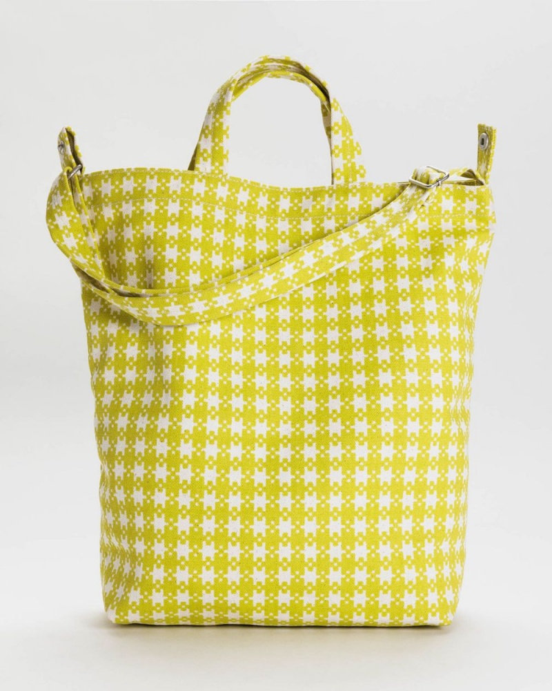 Baggu Duck Tote Bags Chartreuse Pixel Gingham | 247YBEKOJ