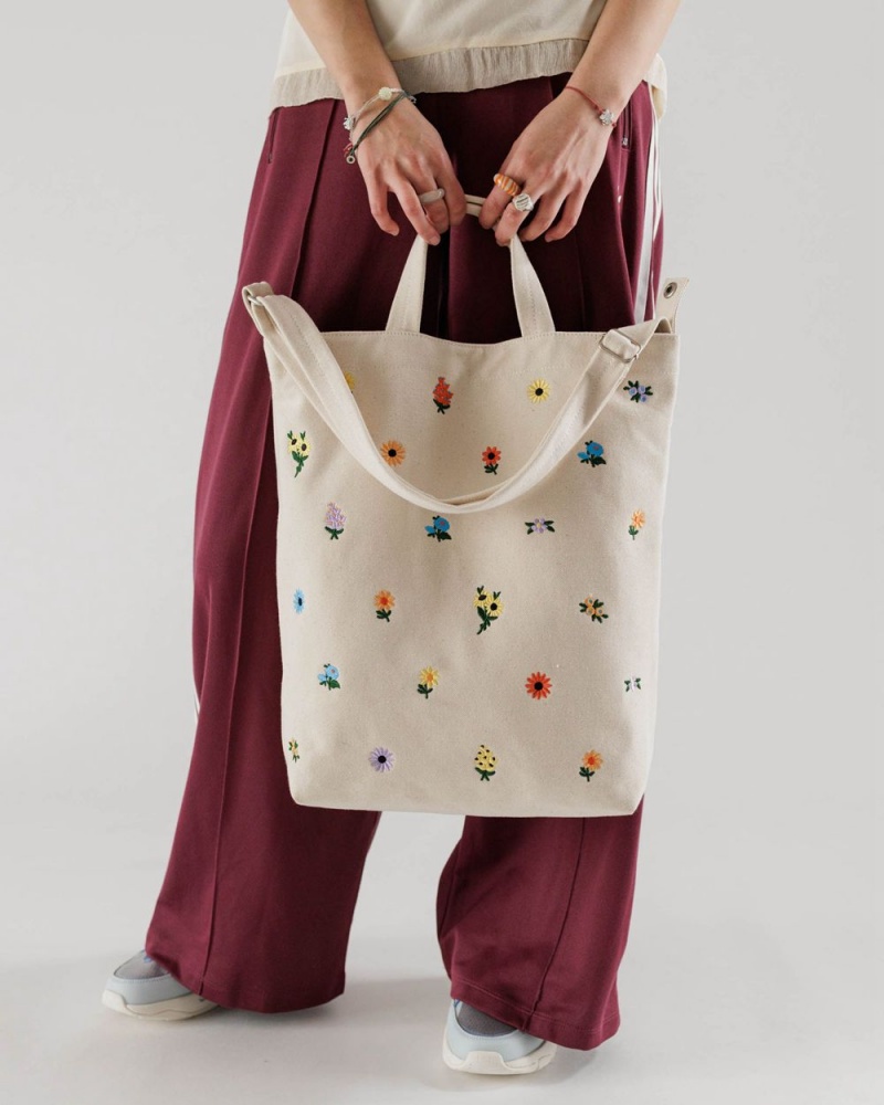 Baggu Duck Tote Bags Embroidered Ditsy Floral | 740JLEUKI