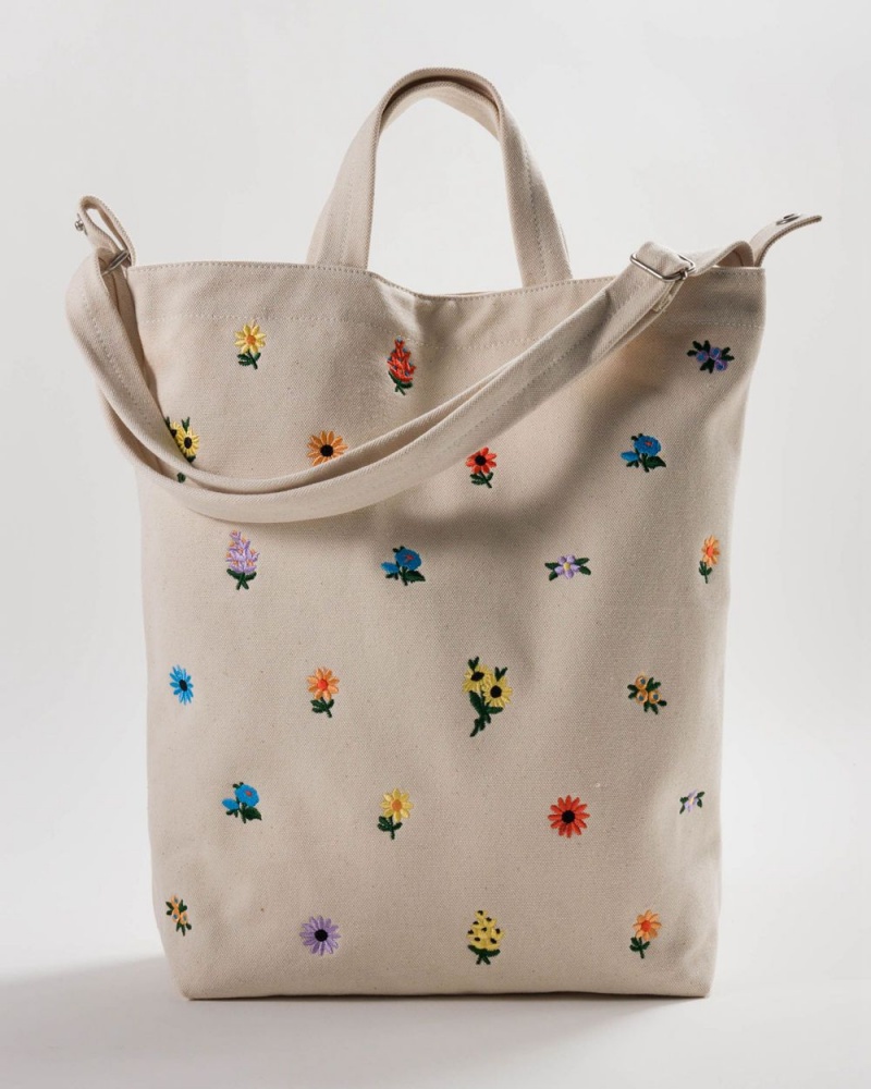 Baggu Duck Tote Bags Embroidered Ditsy Floral | 740JLEUKI