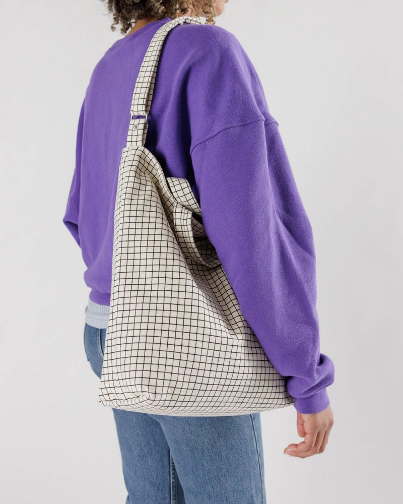 Baggu Duck Tote Bags Natural Grid | 614QKNJRD