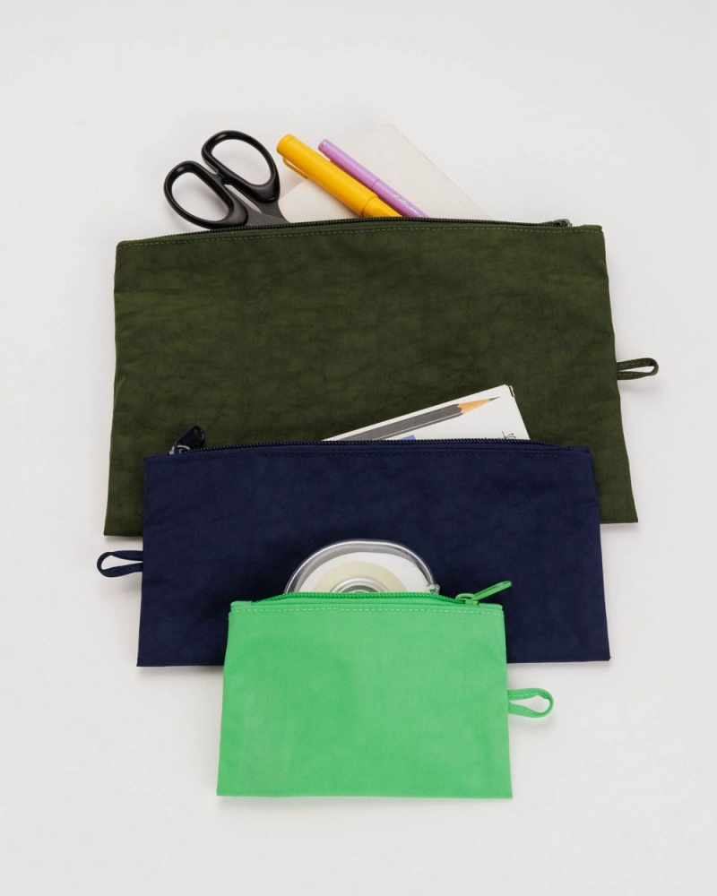 Baggu Flat Pouch Set Pouches Marine | 964KGDBRU