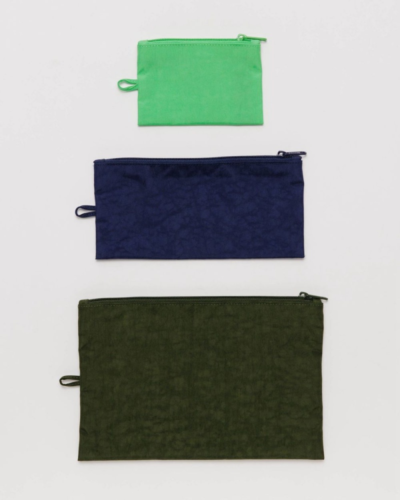 Baggu Flat Pouch Set Pouches Marine | 964KGDBRU