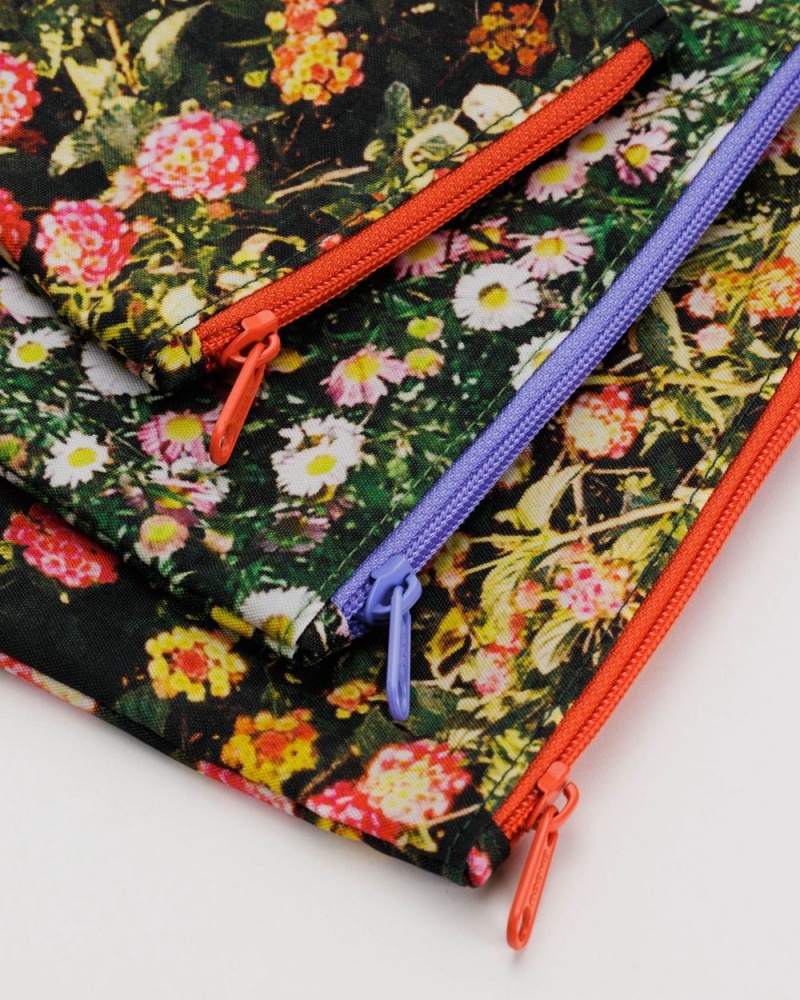 Baggu Flat Pouch Set Pouches Photo Florals | 492VHTKBC