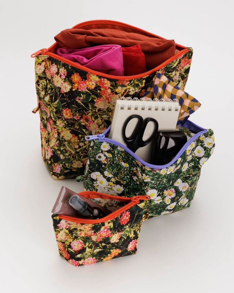 Baggu Go Pouch Set Pouches Photo Florals | 614EKQBYG