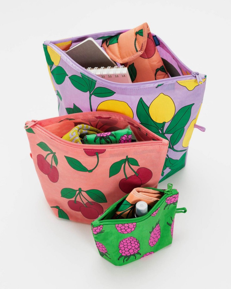 Baggu Go Pouch Set Pouches Sunshine Fruit | 673JWYKLQ