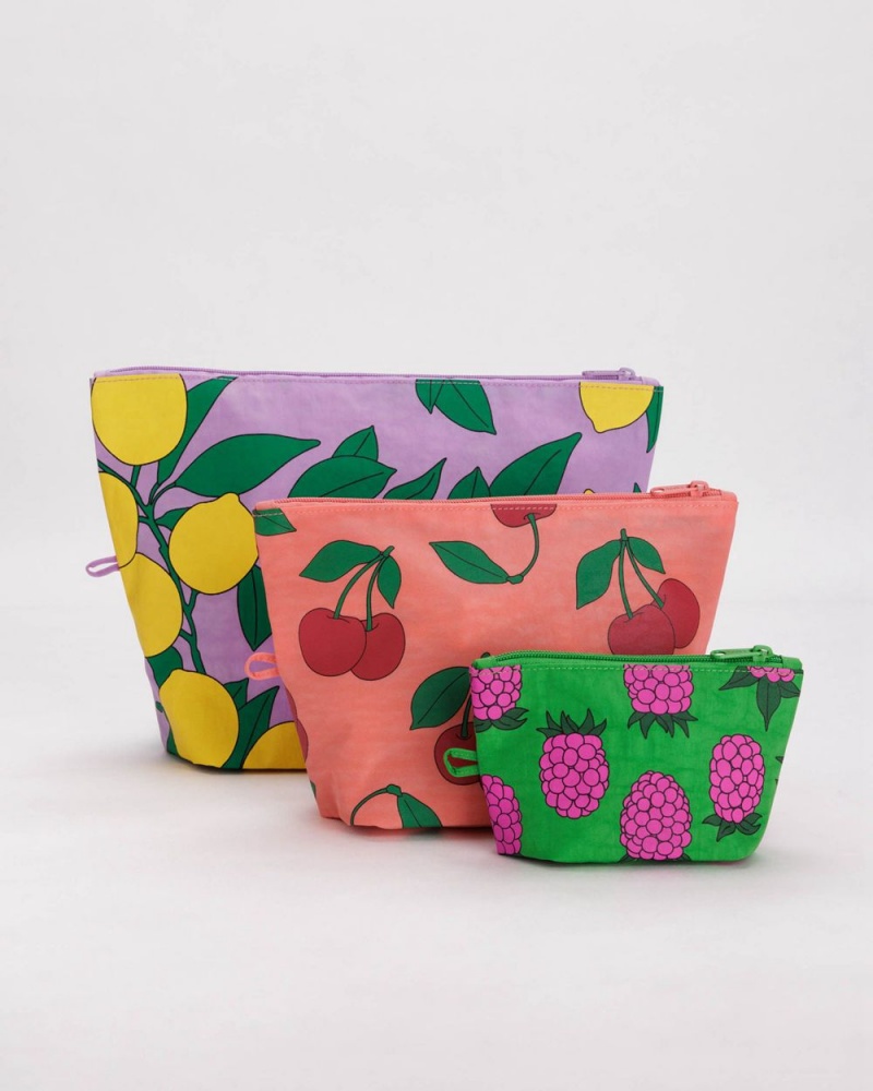 Baggu Go Pouch Set Pouches Sunshine Fruit | 673JWYKLQ