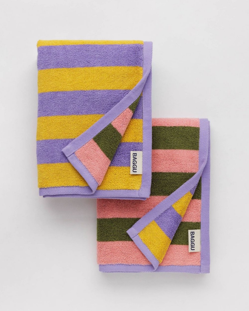 Baggu Hand Set of 2 Towels Sunset Quilt Stripe | 162VYBUOL