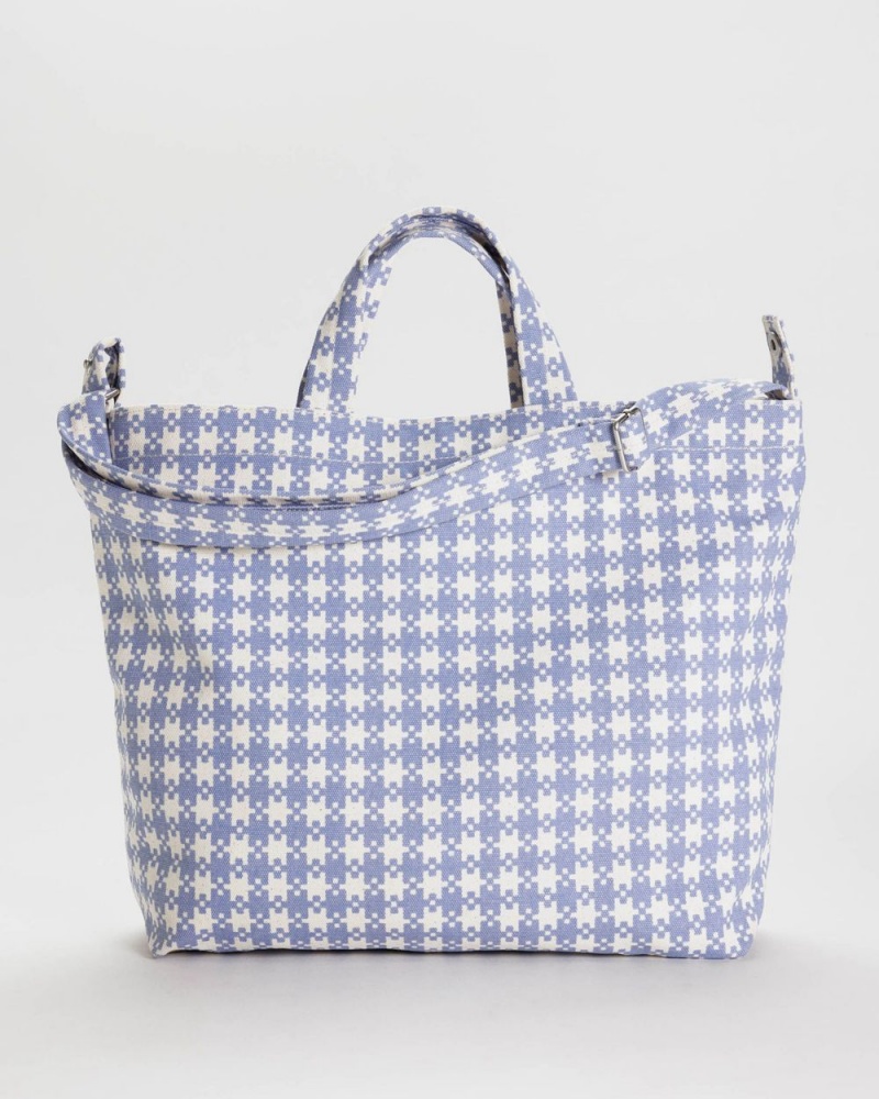 Baggu Horizontal Zip Duck Tote Bags Blue Pixel Gingham | 310VNEHAX