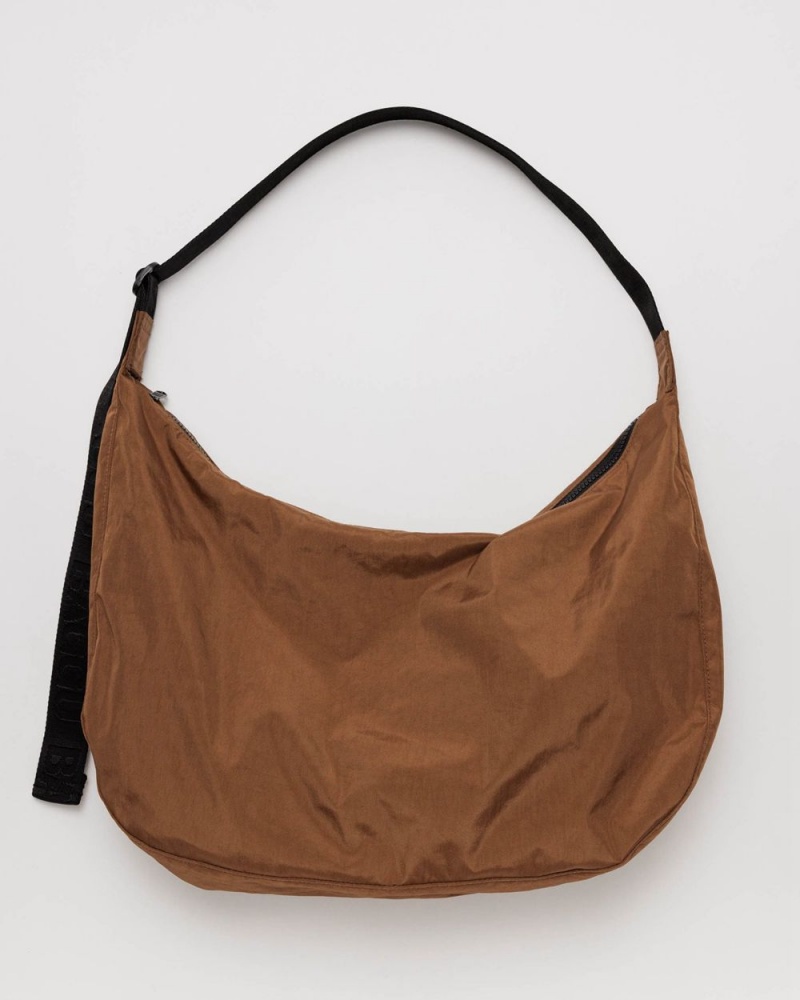 Baggu Large Nylon Crescent Crossbody Bags Brown | 870OYJNUE