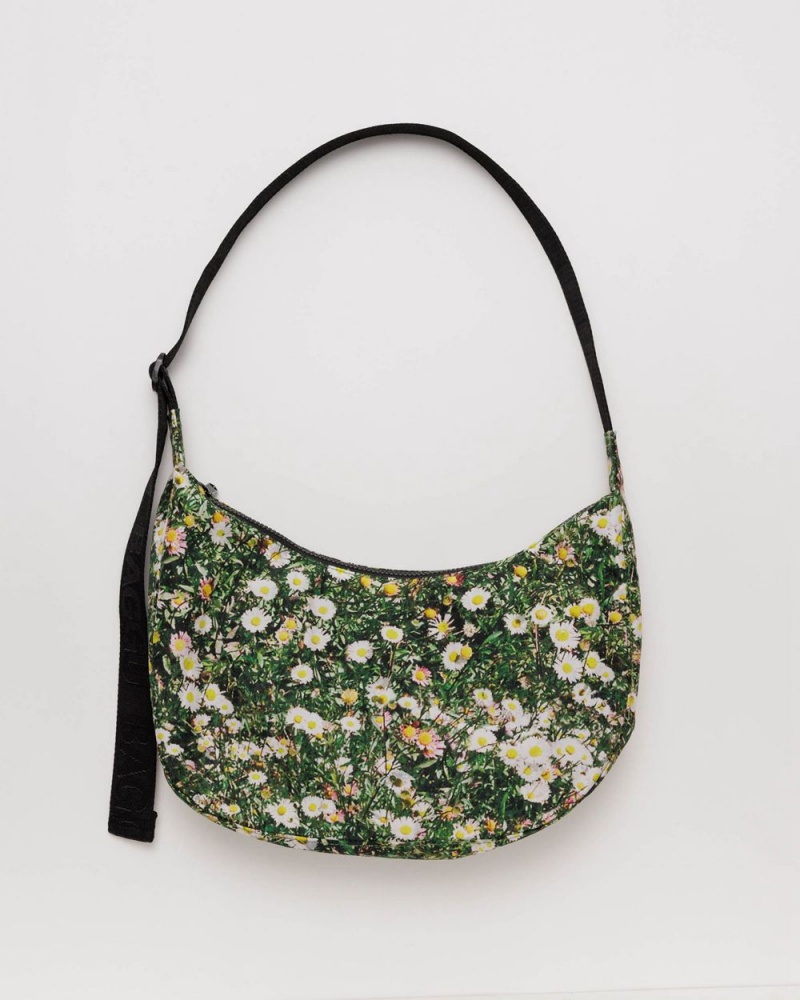 Baggu Medium Nylon Crescent Crossbody Bags Daisy | 902GVFMZB