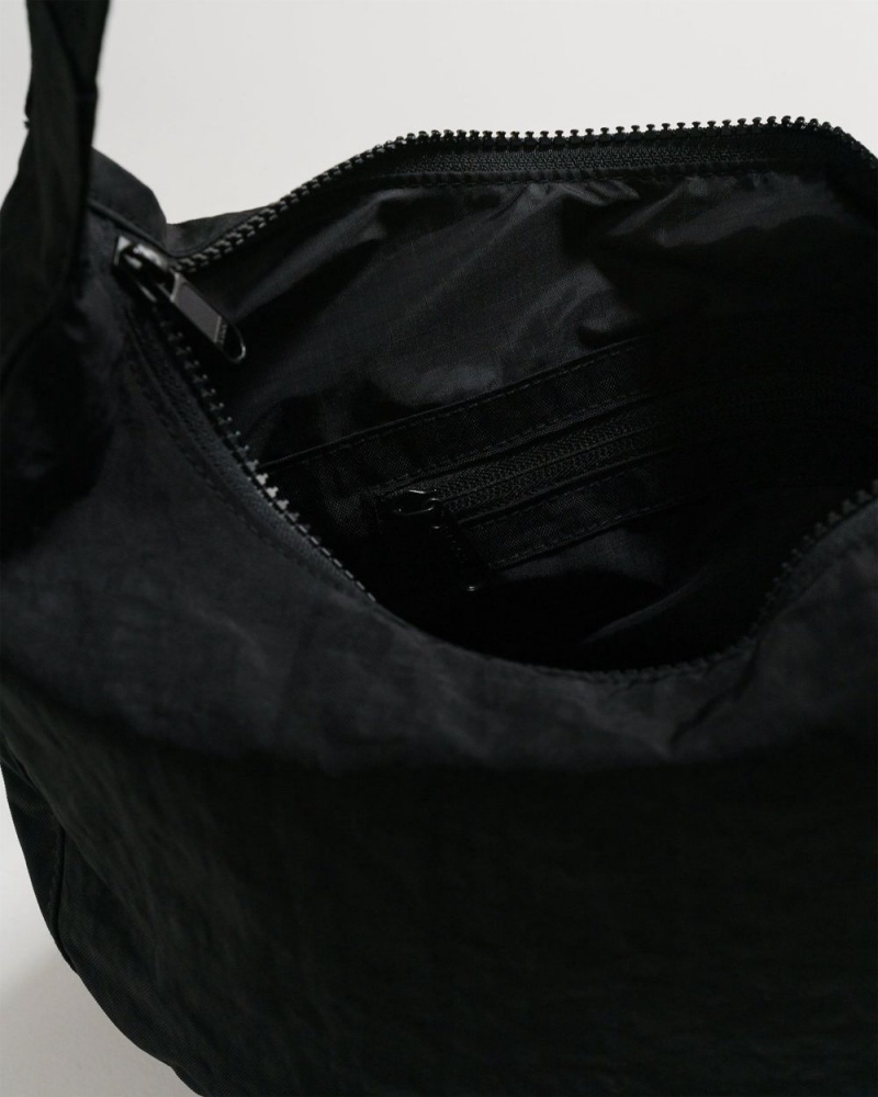 Baggu Medium Nylon Crescent Crossbody Bags Black | 450GMUOXV