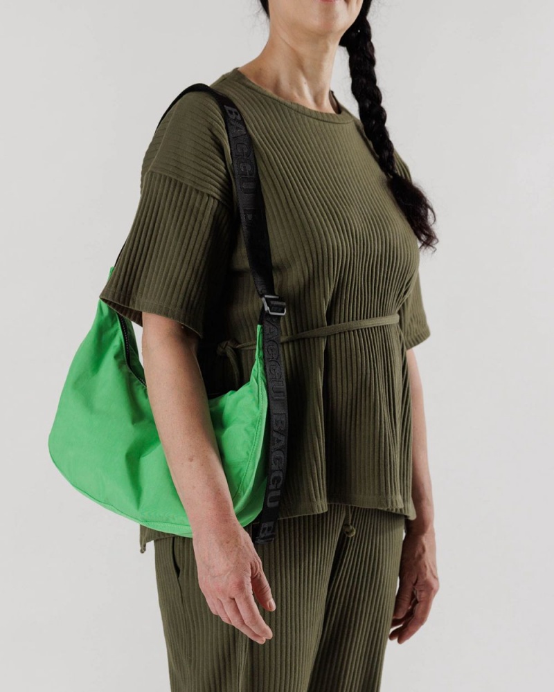 Baggu Medium Nylon Crescent Crossbody Bags Aloe | 536MJKHQD