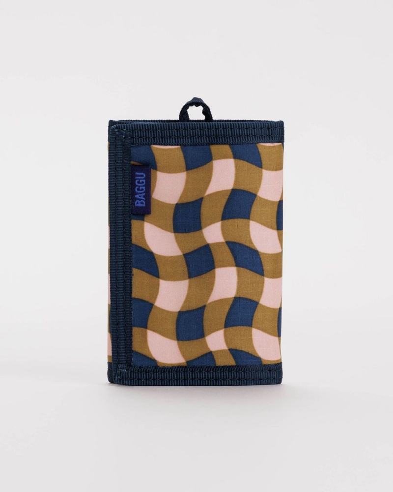 Baggu Nylon Wallets Wavy Gingham Peach | 134KOMPVX