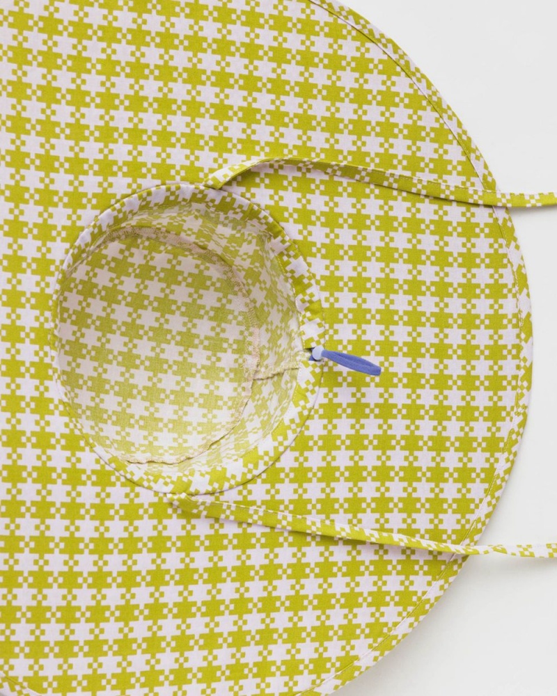 Baggu Packable Sun Hats Pink Pistachio Pixel Gingham | 218TNIRGK