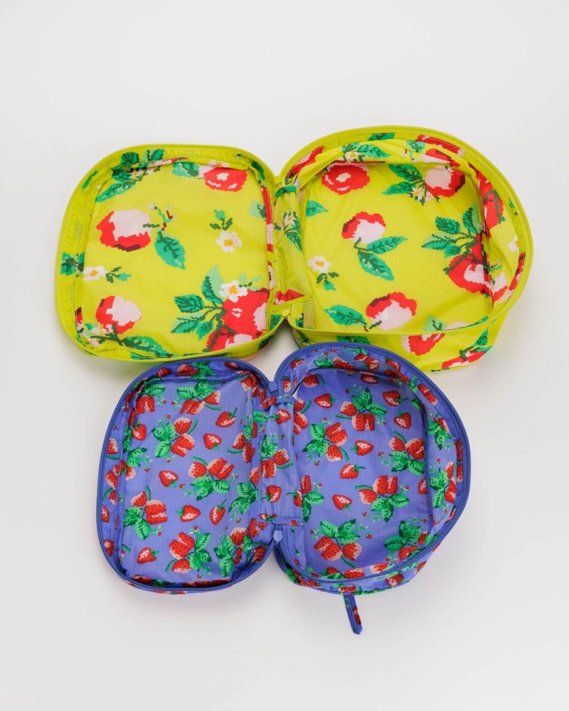 Baggu Packing Cube Set Pouches Needlepoint Fruit | 724MZOLKD