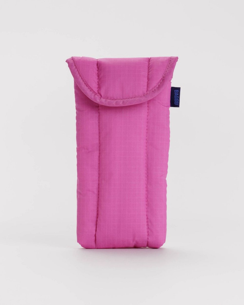 Baggu Puffy Glasses Sleeve Cases Extra Pink | 069HEYBLR