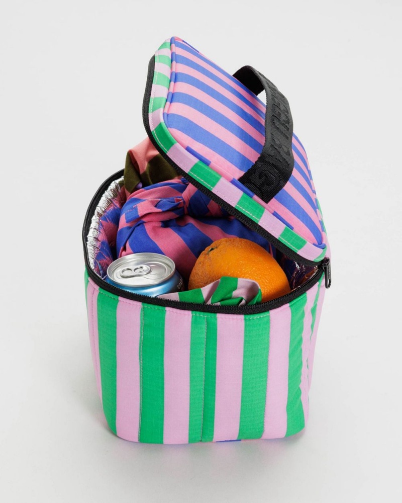 Baggu Puffy Lunch Bags Awning Stripe Mix | 629MEUIQG