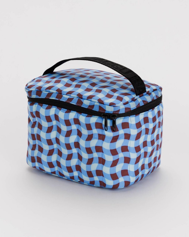 Baggu Puffy Lunch Bags Wavy Gingham Blue | 168UFQRHT