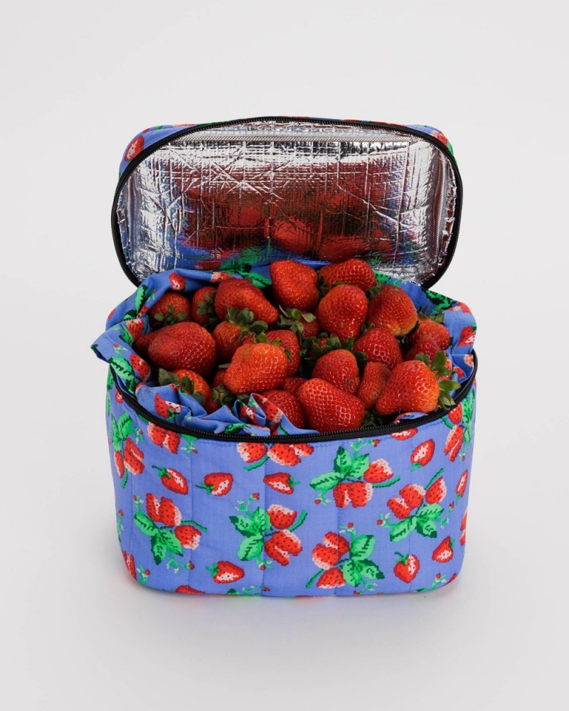 Baggu Puffy Lunch Bags Wild Strawberries | 491NHWCVE