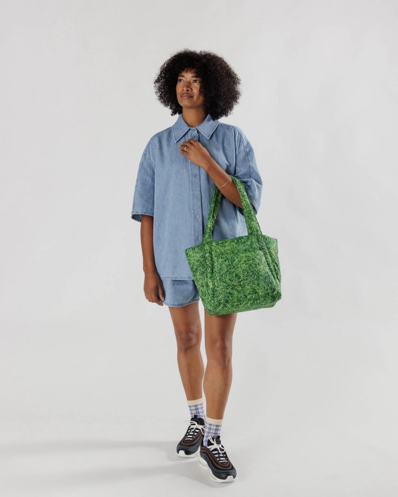 Baggu Puffy Mini Tote Bags Grass | 018KGBXJW