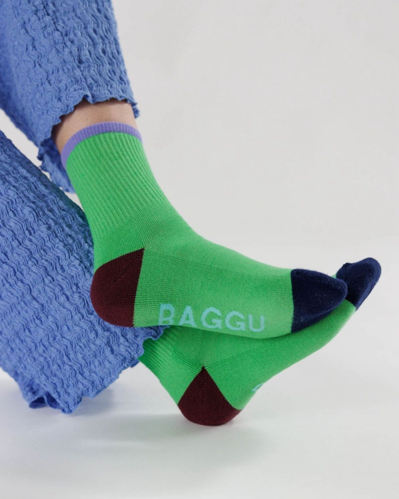 Baggu Ribbed Socks Aloe Mix | 354XPFINK