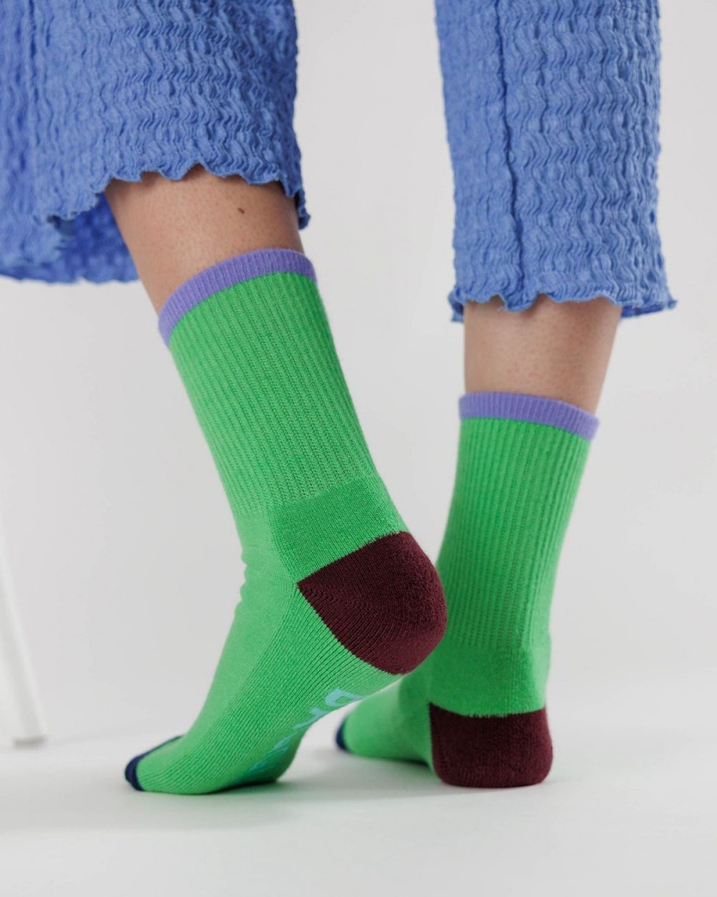 Baggu Ribbed Socks Aloe Mix | 354XPFINK