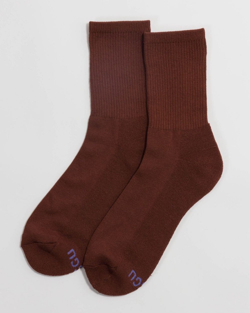 Baggu Ribbed Socks Chestnut | 374SIKBXF