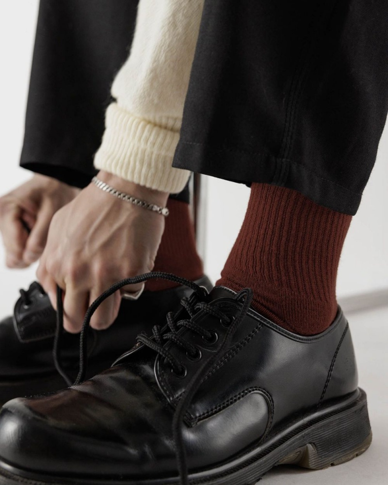 Baggu Ribbed Socks Chestnut | 374SIKBXF