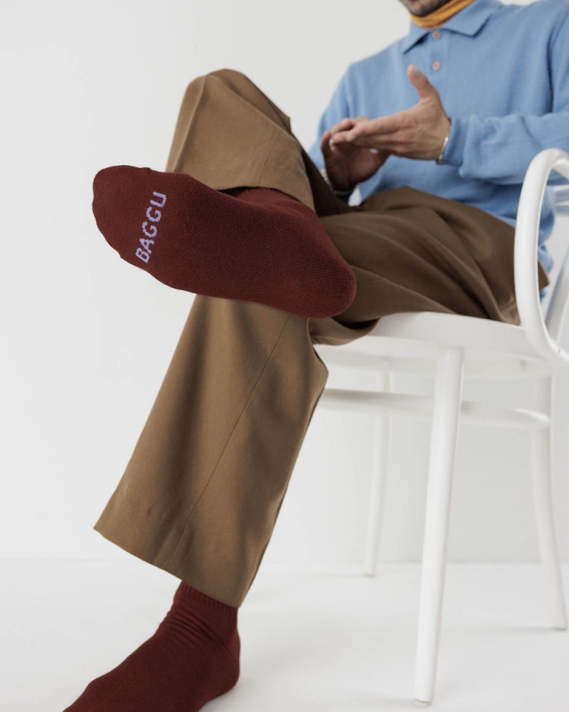 Baggu Ribbed Socks Chestnut | 374SIKBXF