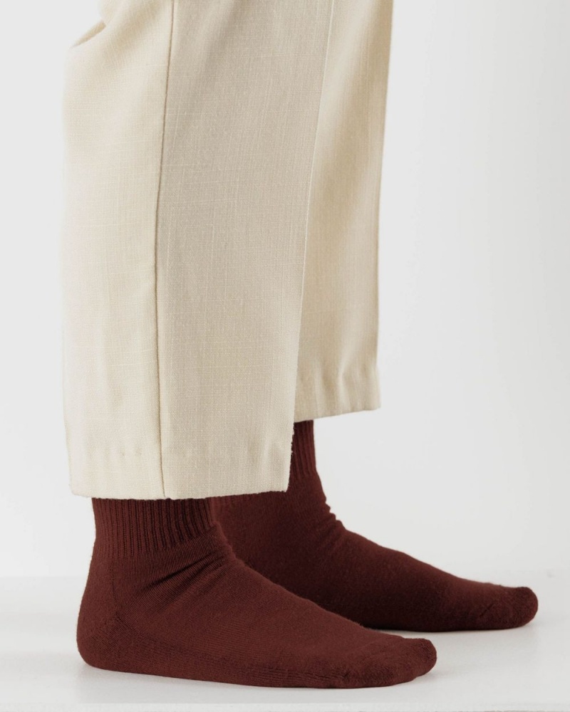 Baggu Ribbed Socks Chestnut | 374SIKBXF