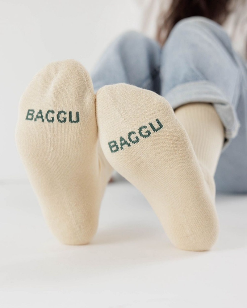 Baggu Ribbed Socks Ecru | 325IHJVQF