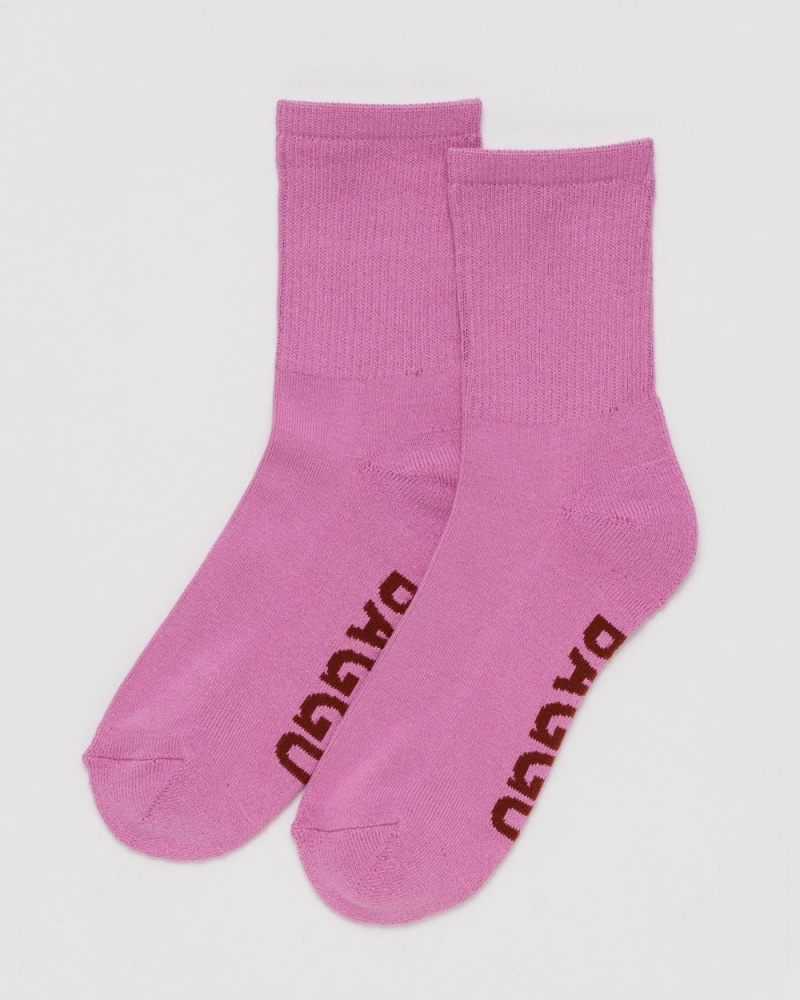 Baggu Ribbed Socks Extra Pink | 036IZPQYV