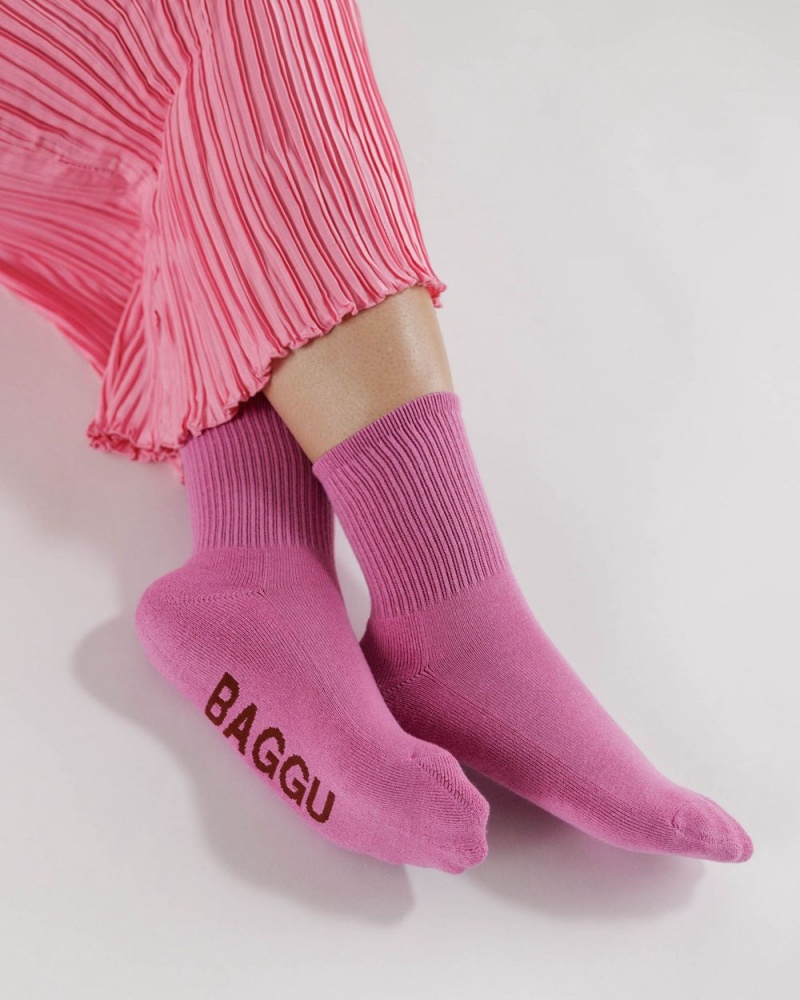 Baggu Ribbed Socks Extra Pink | 036IZPQYV