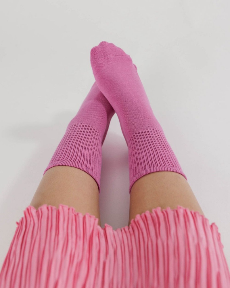 Baggu Ribbed Socks Extra Pink | 036IZPQYV