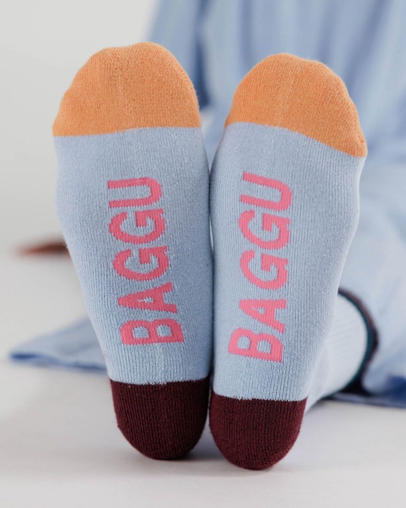 Baggu Ribbed Socks Light Blue Mix | 596ZIXUMG