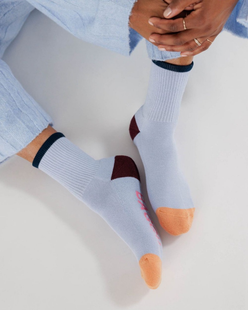 Baggu Ribbed Socks Light Blue Mix | 596ZIXUMG