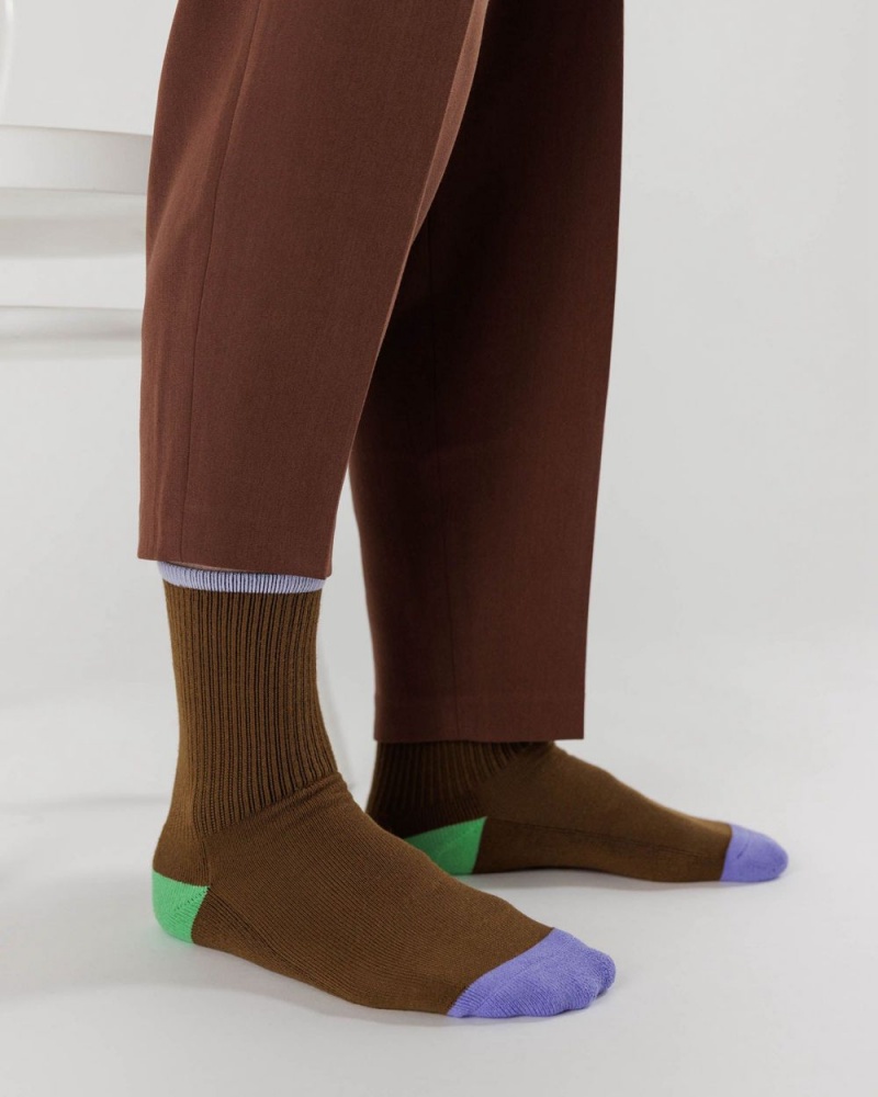 Baggu Ribbed Socks Tamarind Mix | 096PBFWJC