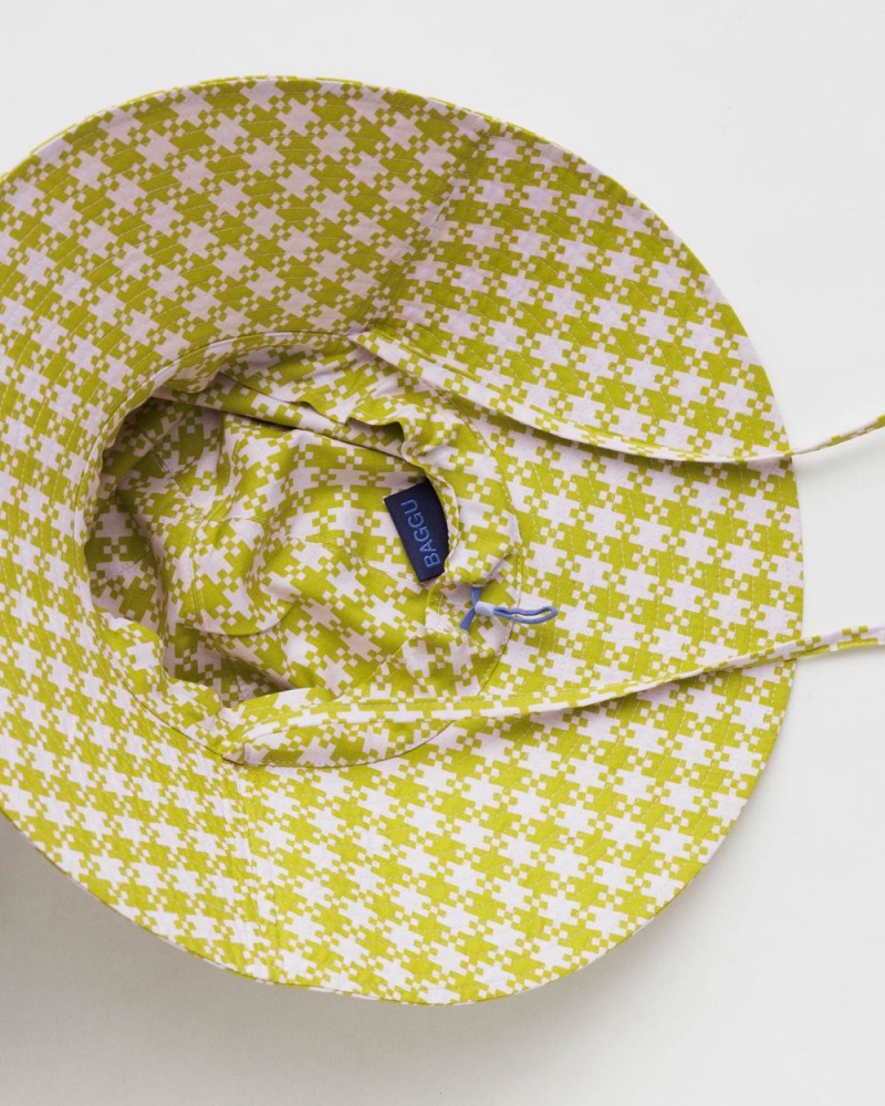 Baggu Soft Sun Hats Pink Pistachio Pixel Gingham | 517FKAZSE