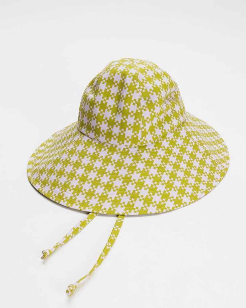 Baggu Soft Sun Hats Pink Pistachio Pixel Gingham | 517FKAZSE