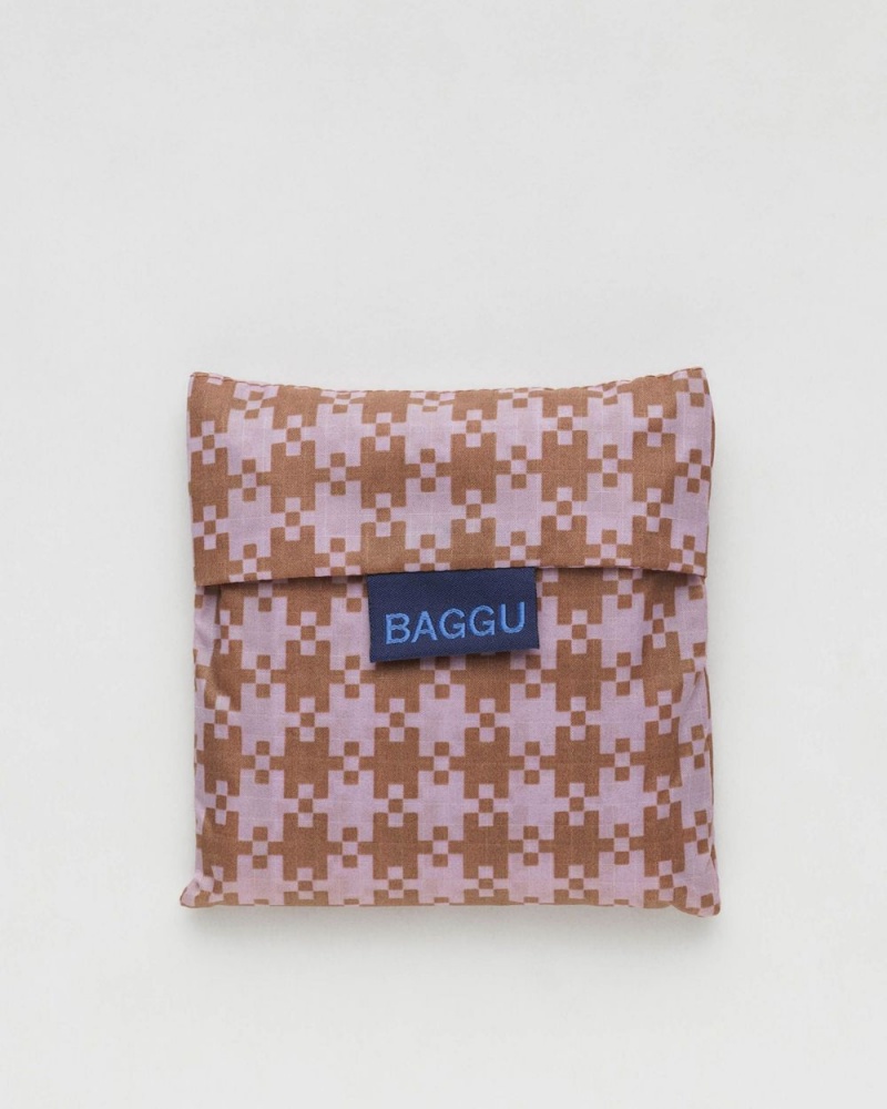 Baggu Standard Reusable Bags Rose Pixel Gingham | 861FCYTVP