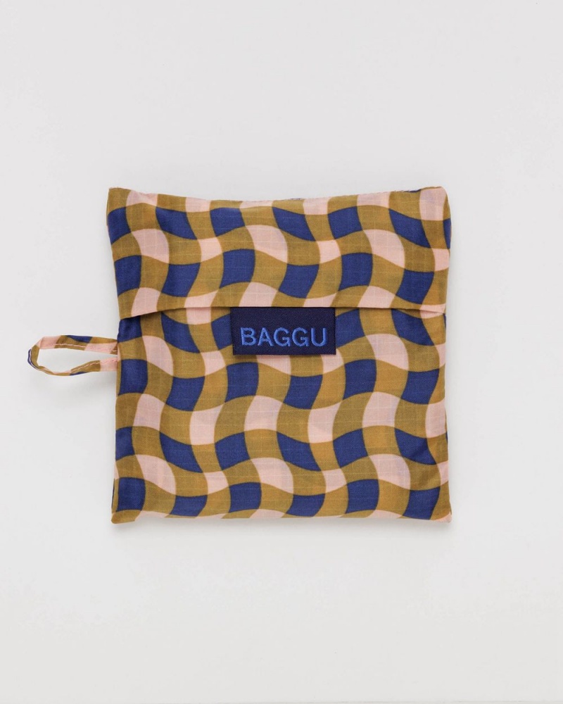 Baggu Standard Reusable Bags Wavy Gingham Peach | 168CPEKXZ