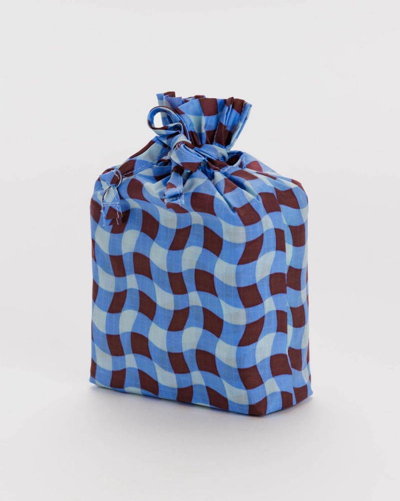 Baggu Standard Set of 3 Reusable Bags Wavy Gingham | 870KIRUJF