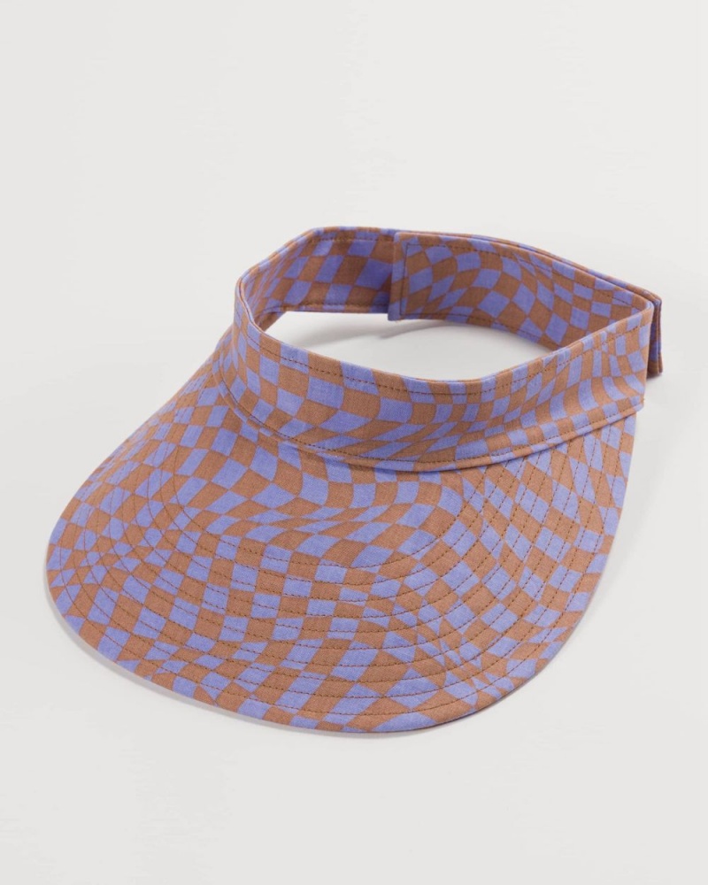 Baggu Visor Hats Lavender Trippy Checker | 295HJQBNW